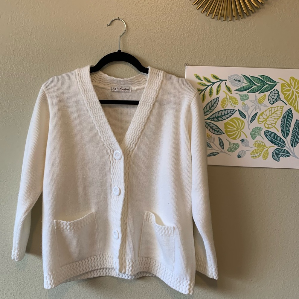 White Cotton Cardigan